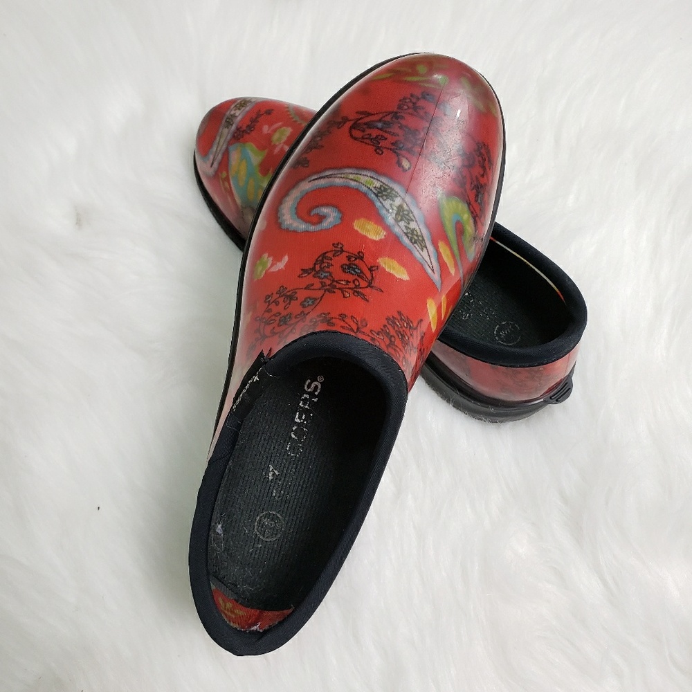 Women Sloggers Rain Garden Shoes Floral Red Size 6